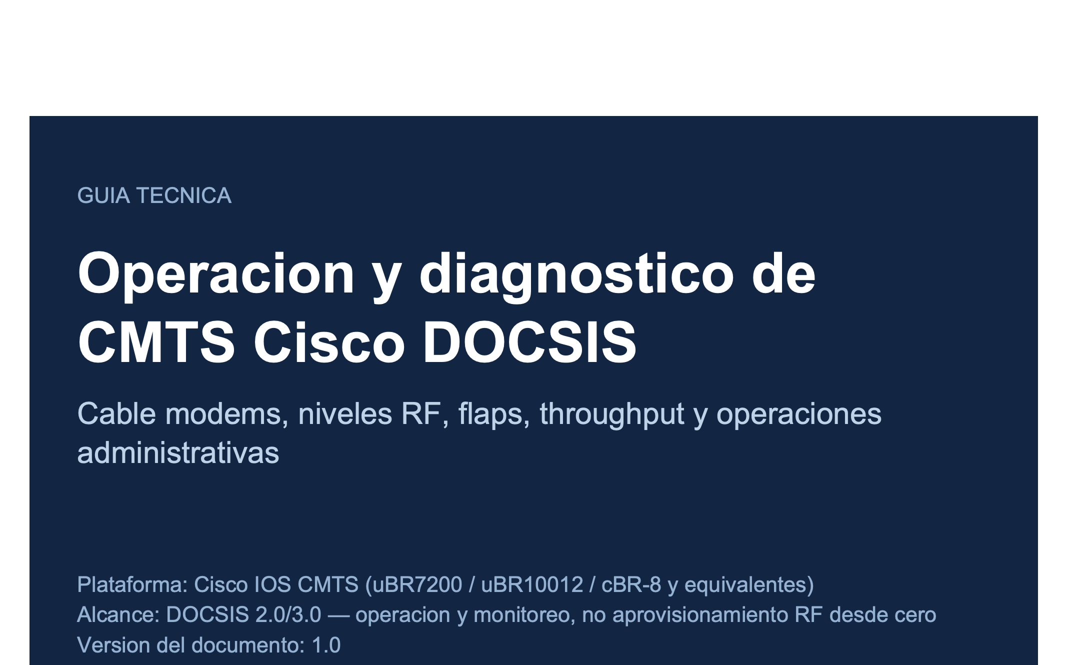 Guía Técnica CMTS Cisco DOCSIS